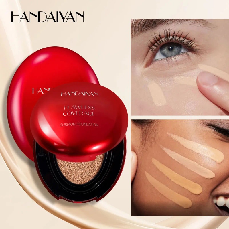 Hidratante Cushion Foundation Larga Duración Con Polvo Borla