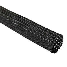 Electriduct 3/8" Industrial Fray Resistant Braid Sleeving Expandable Flexible Cable Mesh Sleeve - 100 Feet - Black