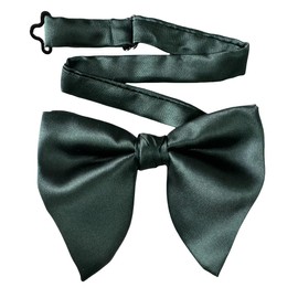 szzqdzsw Men Solid Oversize Pre-Tied Adjustable Bow Tie Pocket Square Wedding Party Tuxedo Bowtie Set (Dark Green)