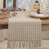 SARO LIFESTYLE Dashed Woven Table Runner, 16"x108", Grey