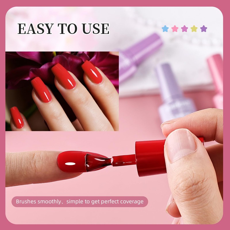 JODSONE 36 PCS Gel Nail Polish Set-32 Colors Gel Nail