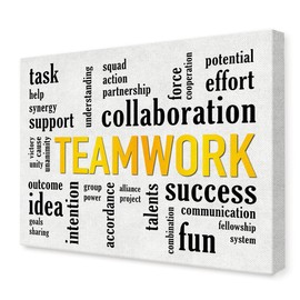 OTINGQD Teamwork Inspirational Wall Art,Motivational Office Wall Decor,Positive Canvas Wall Decor for Home Workplace Cubicle