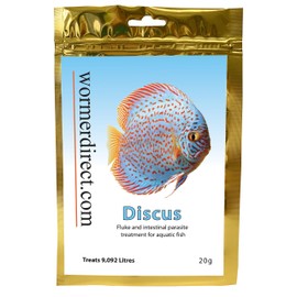 Discus Aquarium Fish Wormer 20g, Parasite Treatment for Fresh Water Fish Treats 9,092L (2000 Gallons)