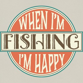 CafePress When I'M Fishing I'M Happy Canvas Tote Top Zipper Closure