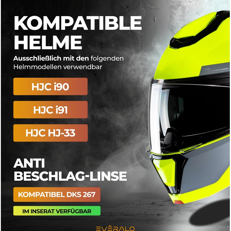 Everalo Compatible with Visor HJC I90 - I91 - HJ33