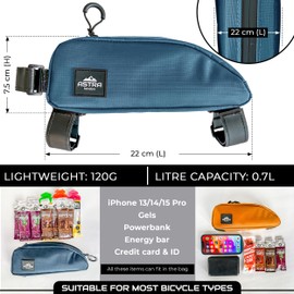 Astra London Top Tube Bag Dark Hill Blue Aero Bike Frame Cycling Bag