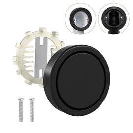 Tub Overflow Cover 2-Screws on, 3.55 Inch Oversized Bathtub Overflow Plate with Hair Catcher, ABS Plastic Tub Drain Faceplate 2-Hole Replacement Overflow Cap for Alcove Bathtubs, Matte Black