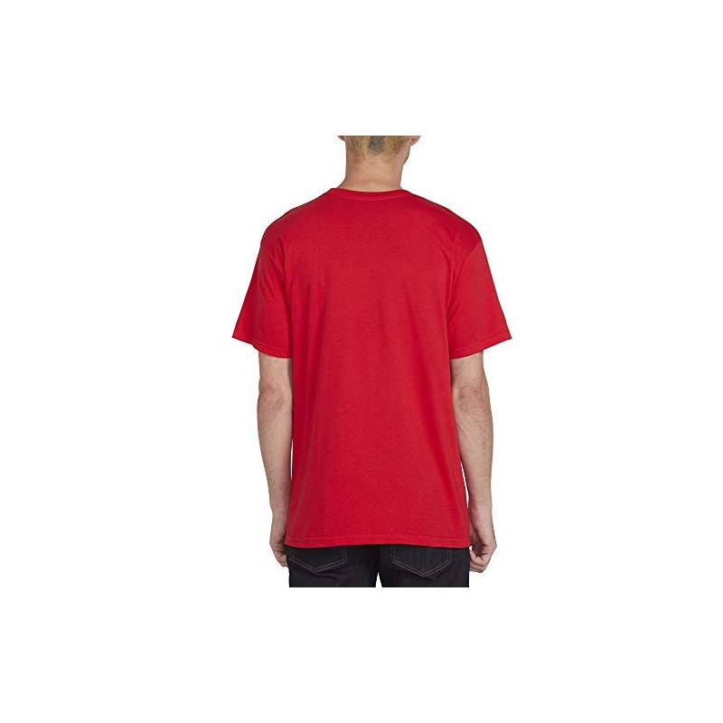 Volcom Men's Crisp Stone Short Sleeve Basic TEE, Red, Medium