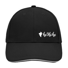 huuraa Santa Claus Ho Unisex Cap with Motif for Christmas Gift Idea for Friends and Family, Black/Light Grey