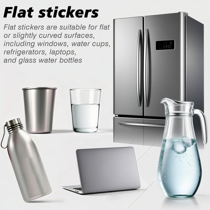 65Pcs Christmas Flat Surface Stickers - Waterproof Vinyl for Windows,