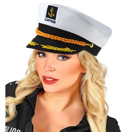 KharmLaddy Sailor Captain Hat for Adults Admiral Cap Navy Hats for Nautical Cosplay Party White