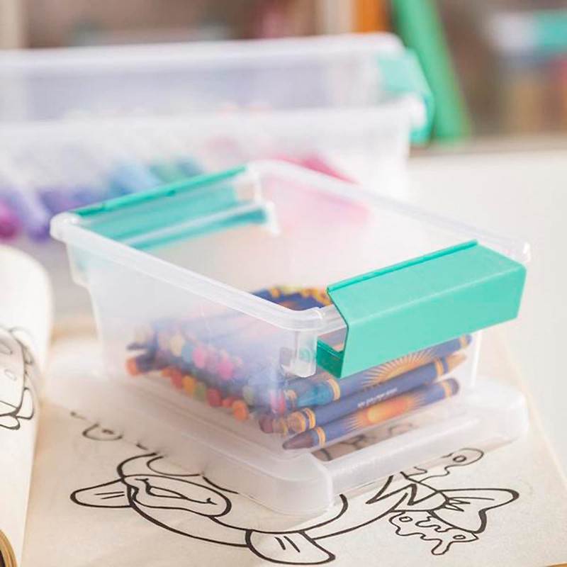 Sterilite Mini Clip Box, Stackable Small Storage Bin with Latching