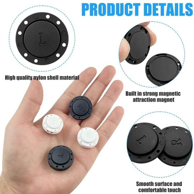 Magnetic Buttons,6 Pairs 26 mm Magnetic Press Studs for Sewing,Magnetic