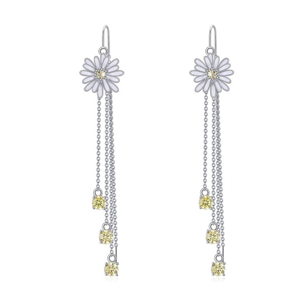 VONALA Daisy Earrings 925 Sterling Silver Flower Jewellery for Women