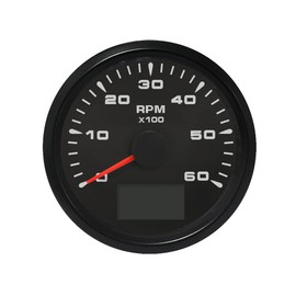 ELING Tacómetro medidor de tacómetro de 6000 RPM para vehículo de yate marino con 8 colores de retroiluminación de 85 mm, 9-32 V