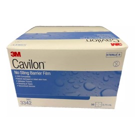 Box of 50 x 3M Cavilon No Sting Barrier Film Wipes 0.75 mL