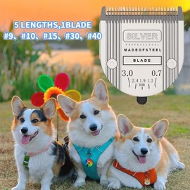 Adjustable 5 in 1 Blades Compatible with WAHL Arco,Bravura .Chromado，Creativa，Figura Dog Clippers for Dogs Grooming(5in1/2Pack)