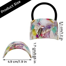 8Pcs Tortoise Shell Ponytail Holder Cuff Acetate Hair Ties Decorative Fancy Elastic Rubber Band Rectangle Leopard Wrap Hair Ropes Elegant Wrap Cuff Accessories for Women