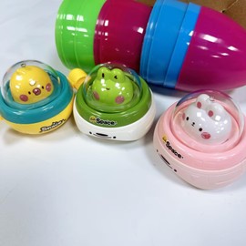 AMENON 3 Pack 5.35” Easter Basket Stuffers with 3 Press and Go Car Toys for Toddler Kids, Bunny Chick Frog Toy Cars Easter Egg Fillers for Girls Boys Colorful Easter Eggs Hunt Easter Party Favors Toy