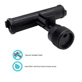 Dura Faucet DF-RK900-BK RV Shower Faucet Diverter Tee Replacement for Hose (Black)