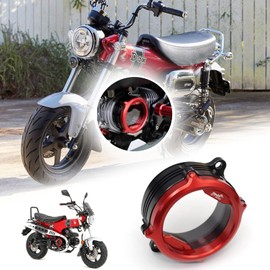 For DAX ST125 DAX125 ST125 dax125 st125 2024 2023 2022 2021 2020 Accessories Cylinder Head CNC Aluminum Alloy Cylinder Head Transparent Camshaft Cover Cooling Side Cover (Red)