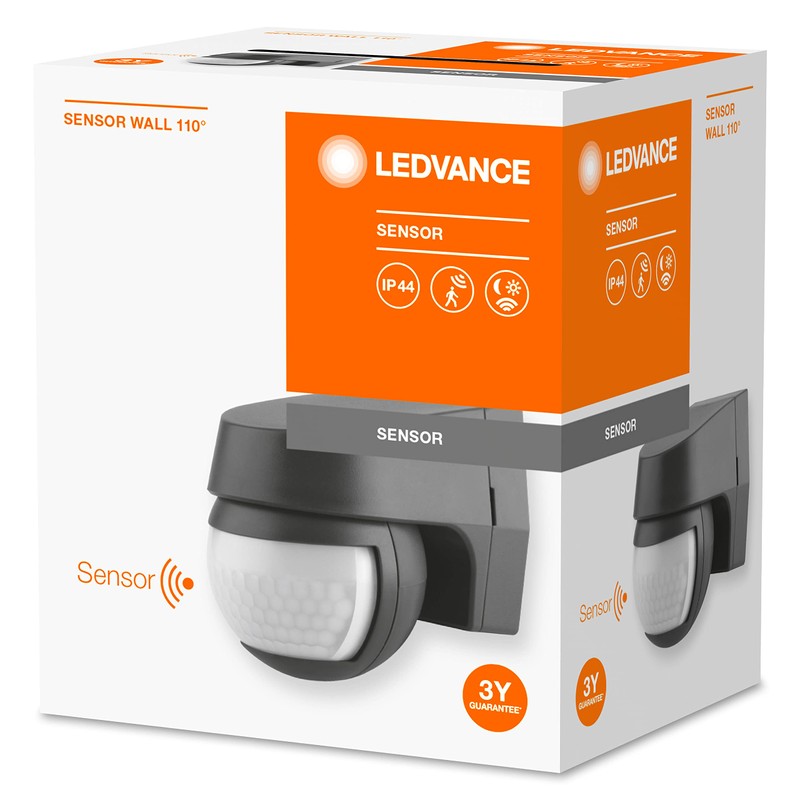 LEDVANCE Sensor for wall mounting, 110 degree detection radius, IP44