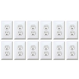 Fake Outlet Stickers Prank - Airport Wall Sockets - 12 Pack - Funny Electrical Power Plug Plate Cover Decals (US)