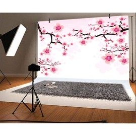 Leyiyi Romantic Cherry Blossoms Backdrop 7x5ft Photography Background Valentine's Day Decoration Soft Pink Love Theme Wedding Party Kids Girls Boys Adults Love Photo Booth Video Props