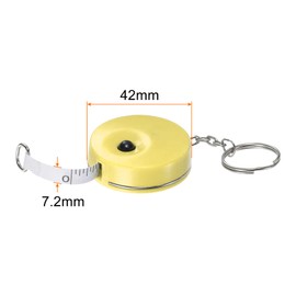 sourcing map Measuring Tape 1.5M/60-inch Retractable Tailors Tape Measure Pocket Size with Key Chain for Body, Fabric, Sewing and Crafts Measurements, Yellow