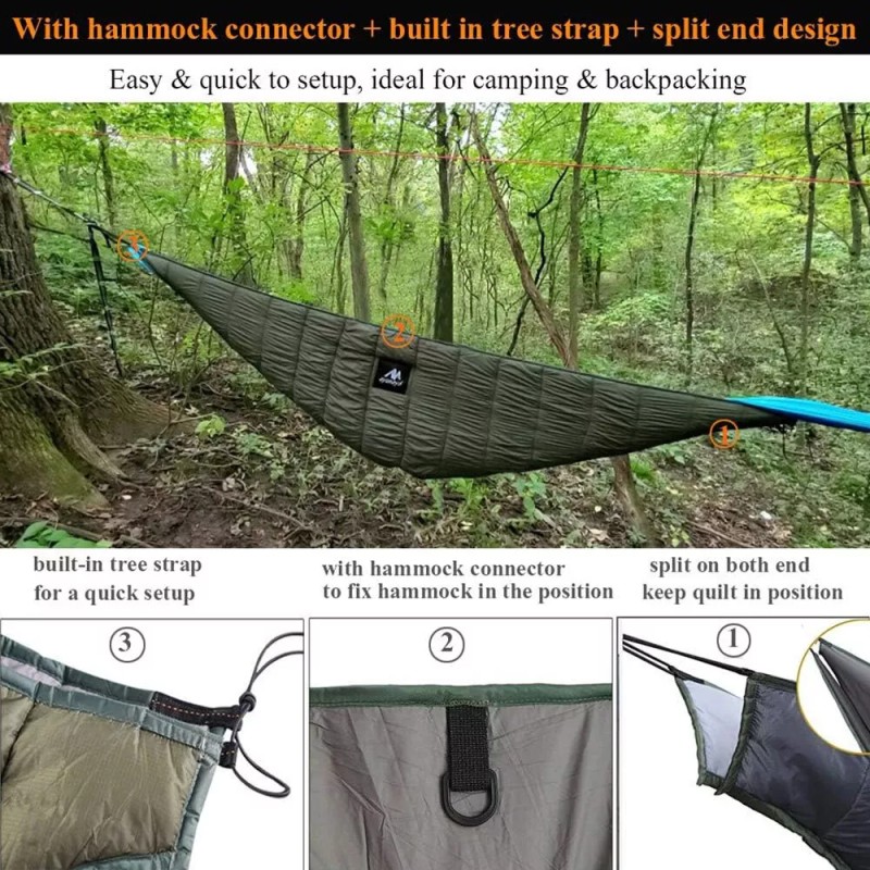 AYAMAYA Hammock Under Quilt Camping Underquilt Blanket Ultralight Outdoor Thermal