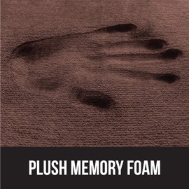 Gorilla Grip Thick Memory Foam Bathroom Rug for Toilet Base, Soft Absorbent Velvet Topside Floor Mats, U-Shape Contour Mat, Machine Wash, Cushioned Luxury Rugs for Bath Room, 22.5x19.5, Black