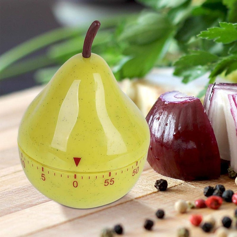 Cartoon Kitchen Timer, Pear Shape, Manual Mechanical Timer, Kitchen Timer,