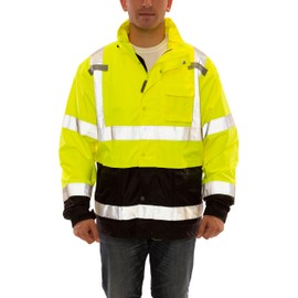 Tingley J27122.3X Icon LTE Waterproof Jacket With Attached Hood, 3X, High Visibility Fluorescent Yellow-Green-Black