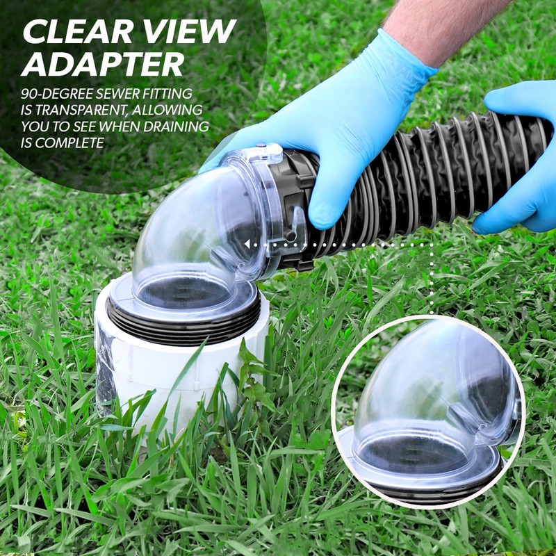 Valterra Silverback™ 15-Foot RV Sewer Hose Kit, Universal Sewer Hose
