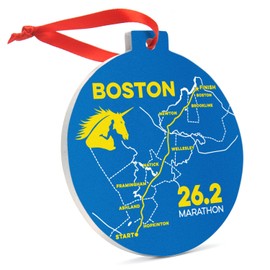 Running Ceramic Ornament | Boston 26.2 Map Christmas Ornament