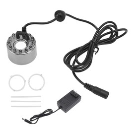 12 Lights Colorful Fog Maker Stainless Steel Water Mist Atomizer for Aromatherapy Oxygen Bar Waterscape Atomized Bonsai US Plug 110‑240V