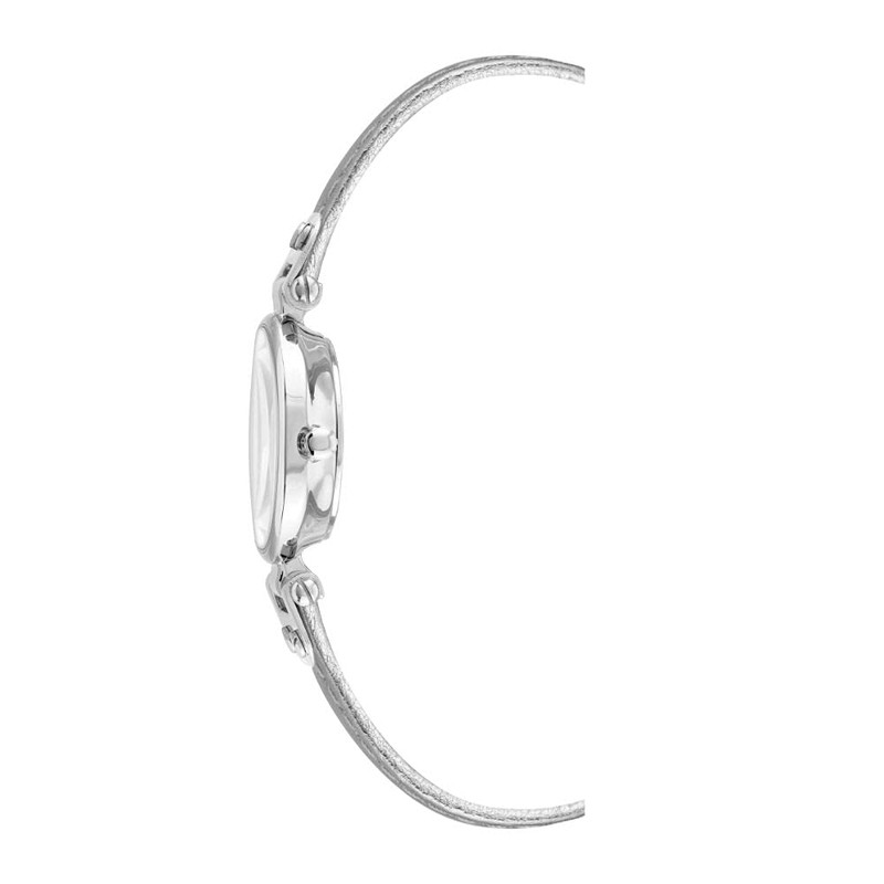 Anne Klein Women's Leather Strap Watch, silver, 10/9443SVSI