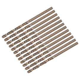 sourcing map 12pcs Jobber Drill Bits 2.5mm (0.098") Black Nitride & Gold Titanium Coated M2 High Speed Steel (HSS) Twist Drill Bits for Stainless Steel Aluminum Alloy Metal