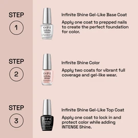 OPI Infinite Shine Gel-like Top Coat – vorgehärtete Gel-Technologie ohne UV-Lampe – bis zu 11 Tage Halt – langanhaltender, veganer Nagellack – extra breiter ProWide Pinsel für makellosen Auftrag