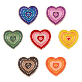 Aboofan 21Pcs Rainbow Heart Badge Rainbow Brooch for Suit Jewelry for Kids Enamel Coat Brooch Pin for Lapel Pin Lovely Corsage Decoration