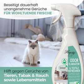 Hagerty Odor Eliminator 500 ml I Textilerfrischer zur Beseitigung von Gerüchen I Effizienter Enzymreiniger und Geruchsneutralisierer für Haustiere & Haushalt I Haustiergeruchsentferner