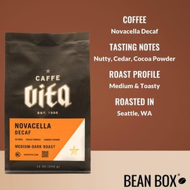 Novacella Decaf - Roasted by Caffe Vita - Whole Bean Coffee - 12 Ounce Bag