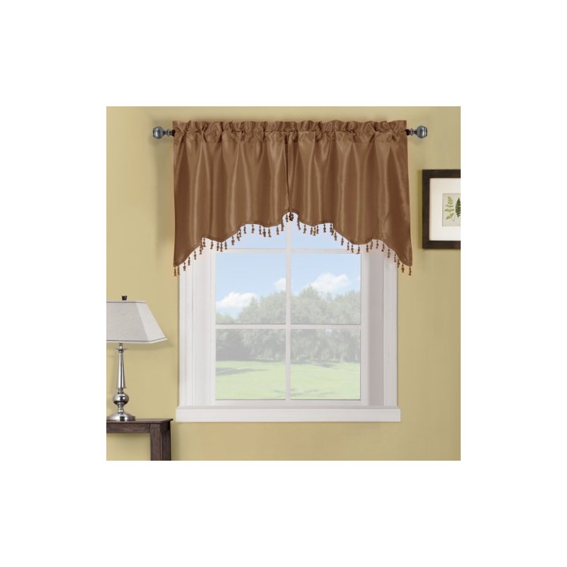 Royal Hotel Bedding Soho Mushroom Swag Valance, Solid Pattern 35x30