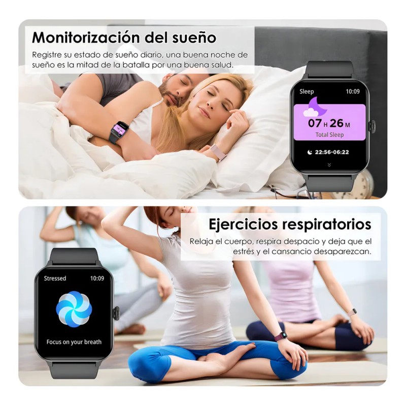 Smartwatch FeipuQu FPR50 Negro 1.85" Resistente al Agua IP68 con