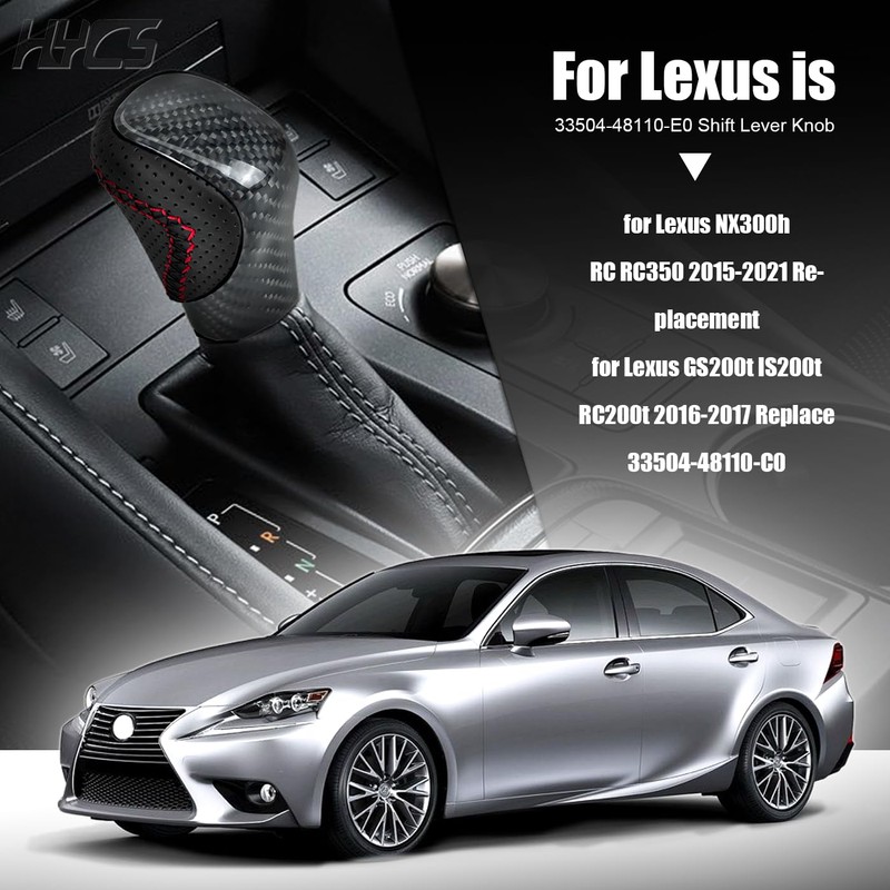 HuanYuanCS Car Interior Accessories Real Carbon Fiber Shift Knob Black