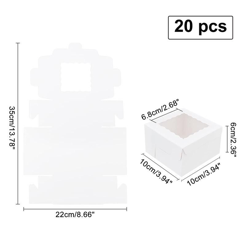 NBEADS Pack of 20 Gift Boxes, White Small Folded Paper