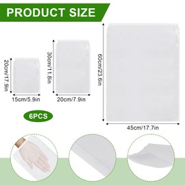 6 Pcs Nut Milk Bags for Straining, 3 Sizes of Yogurt Strainer Bags, Reusable Tea Filter Bags, Multiple Usage Nylon Filter Bag, Mesh Strainer Bag for Straining Juice Coffee Yogurt Tea