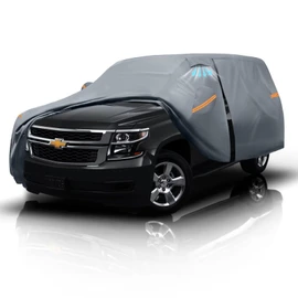 Large SUV Car Cover for Chevy Suburban (1973-2026) 100% Waterproof All Weather, Heavy Duty Outdoor Full Exterior Covers Rain Sun Wind UV Hail Protection.