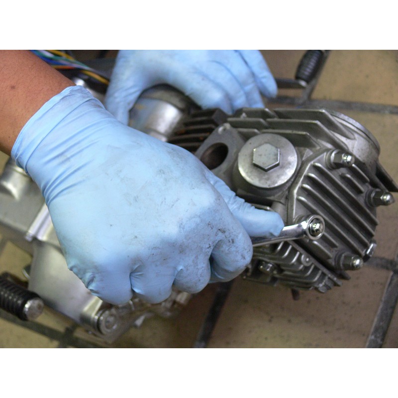 Showa Glove No. 883 Nitrist Tough Gloves, Powder-Free, 100-Pack, Blue,