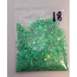 Iridescent Light Green Glitter Mix - Craft - Nail Art